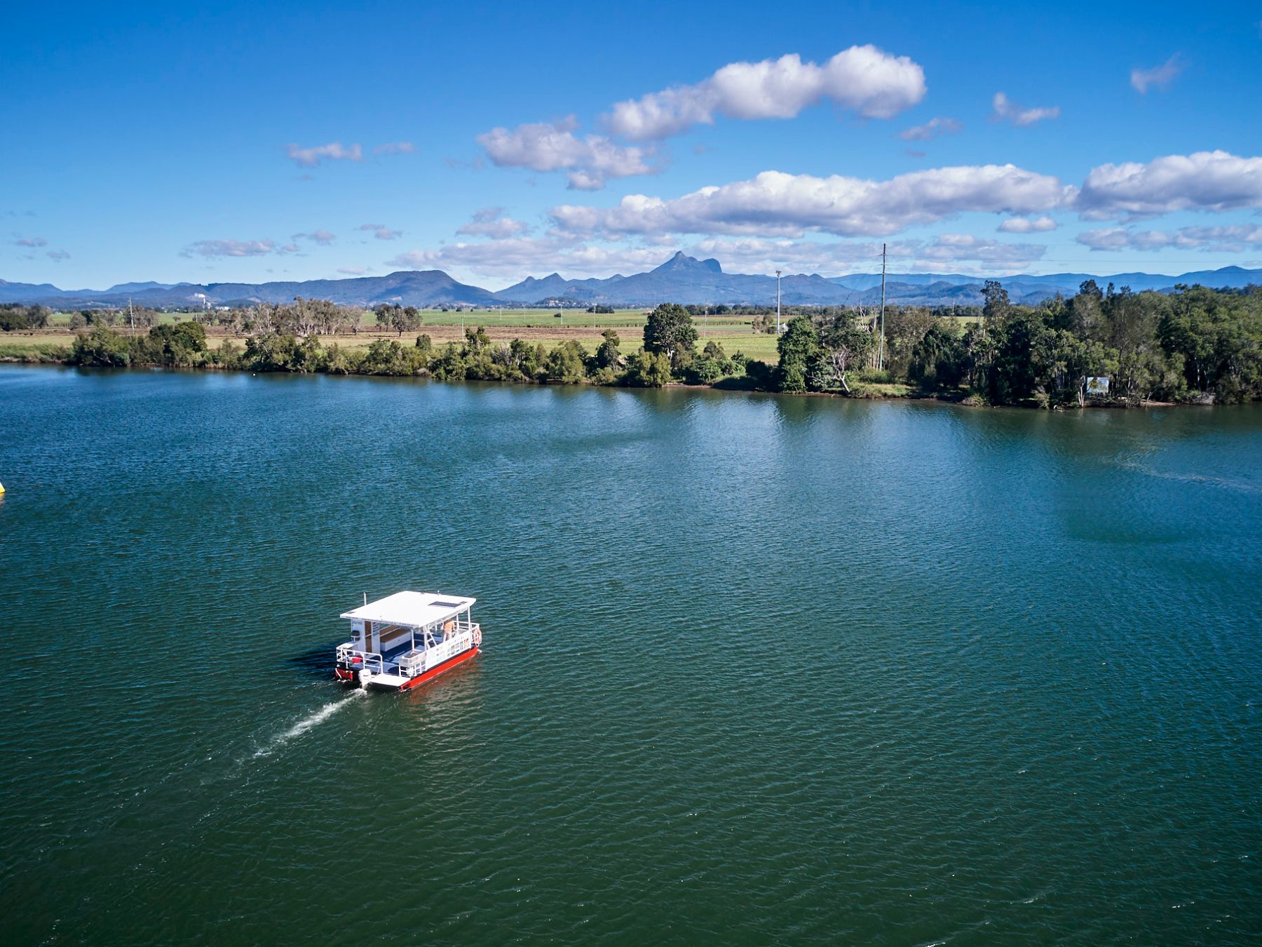 a small boat in a body of water