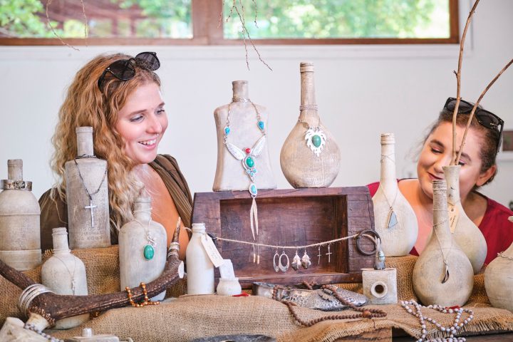 a person sitting in a vase