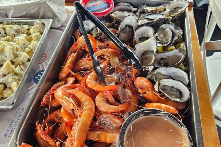 a tray of food on a table
