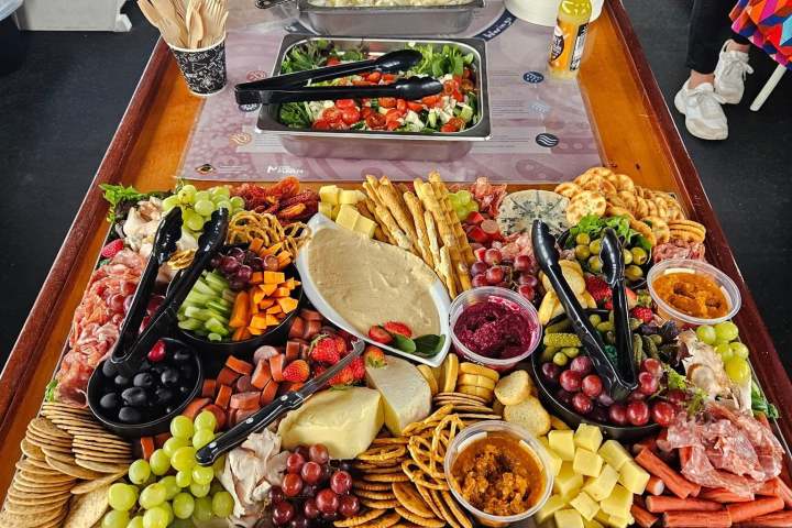 a bunch of food on a table