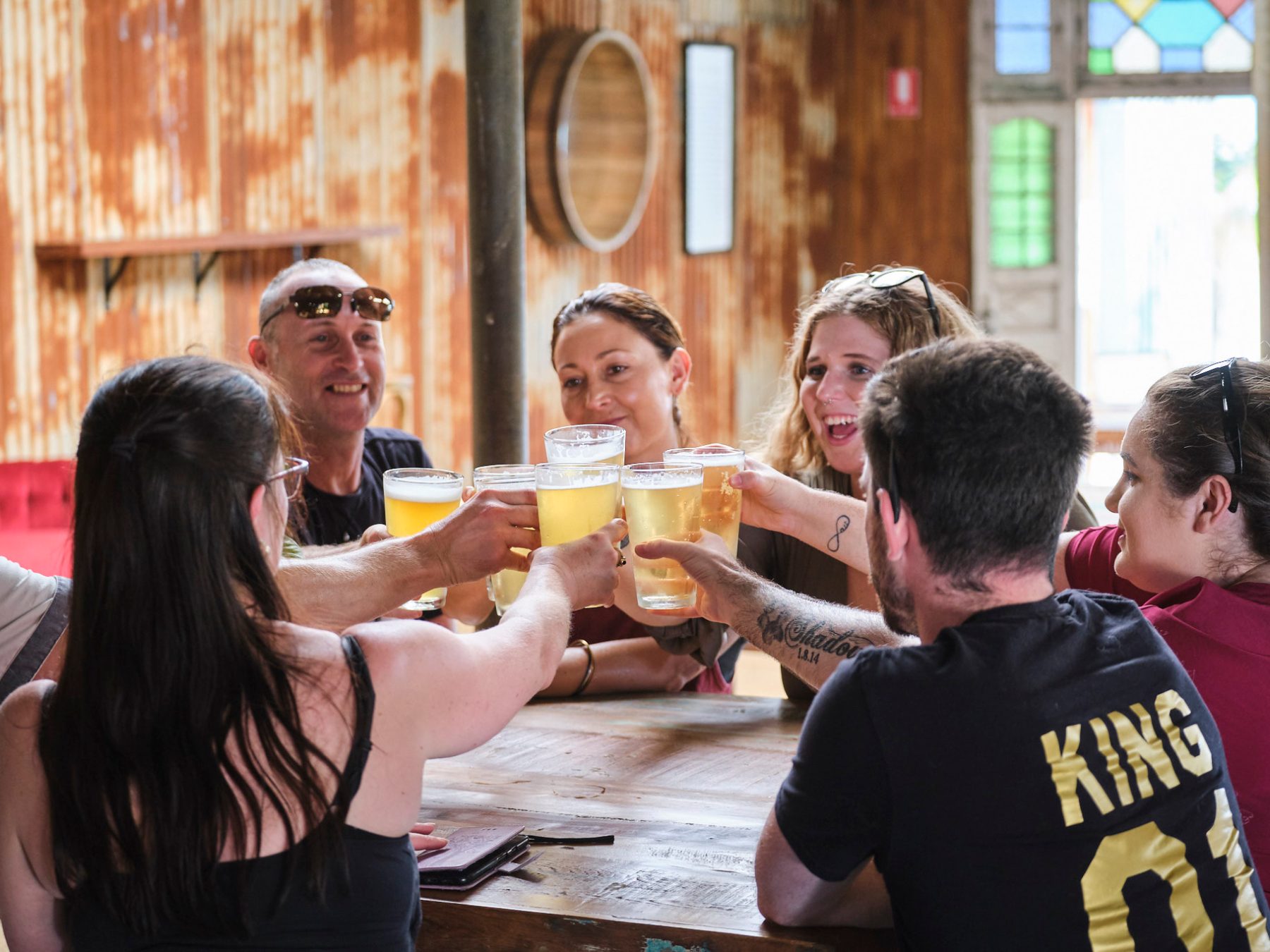 a man holding a hot dog