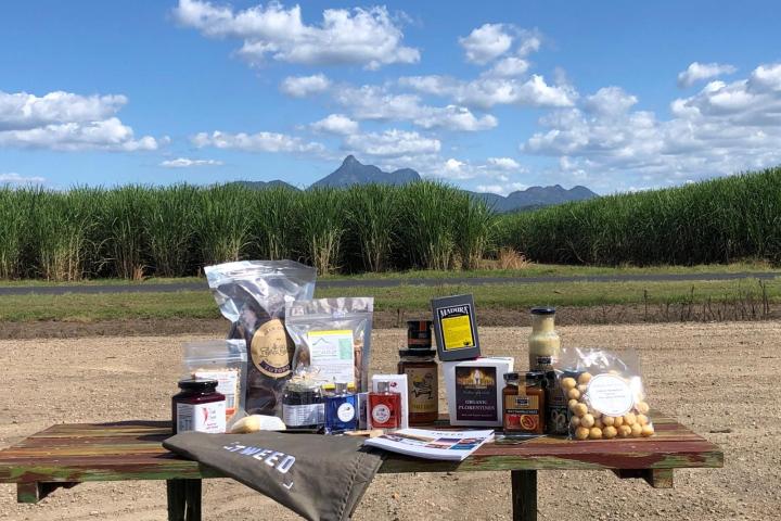a close up of a picnic table