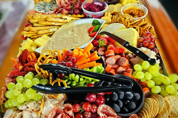 a bunch of food on a table