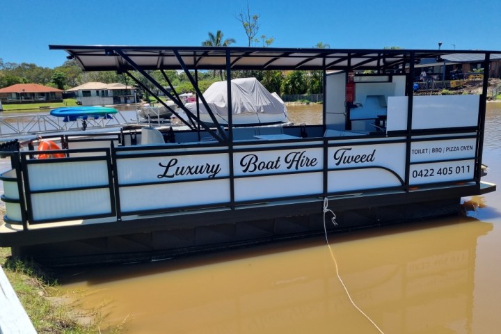 a boat parked on the side of a building