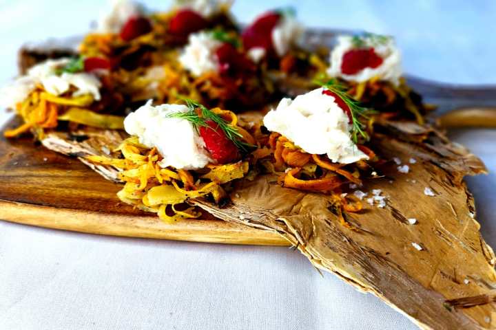 a piece of food on a plate